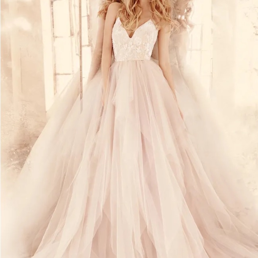 Hayley Paige Nicoletta Dress in Alabaster